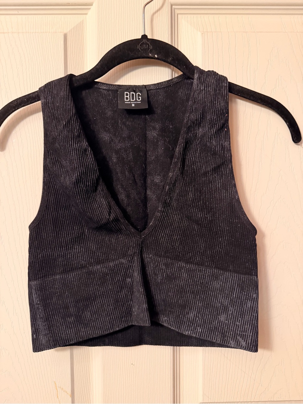 Black BDG deep plunge v neck crop top